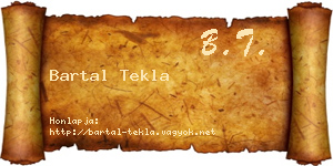 Bartal Tekla névjegykártya